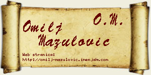 Omilj Mazulović vizit kartica